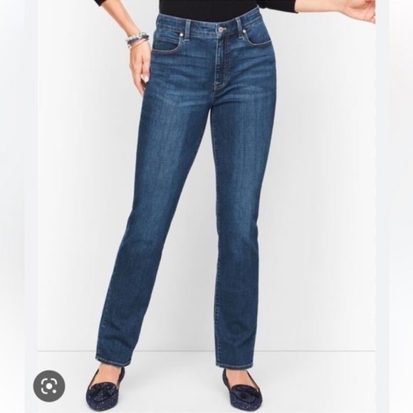 Talbots Denim - Talbots High Rise Straight Leg Curvy Sz 14 Dark Wash Normcore Staple Capsule